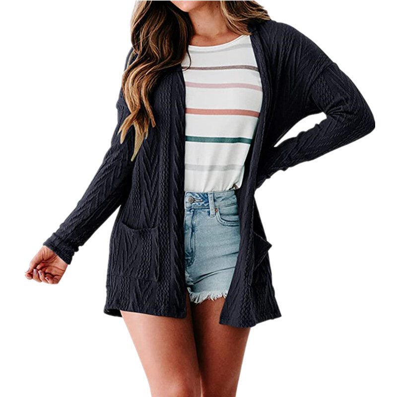 Women's Open Front Cardigan Knitted Sweater