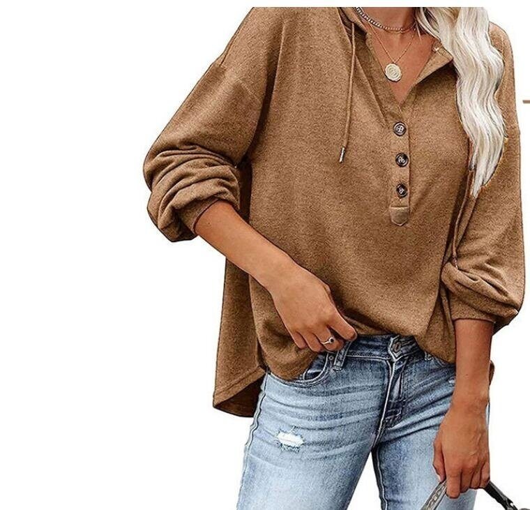 Lace Up Hoodeis Long Sleeve Shirt Tops