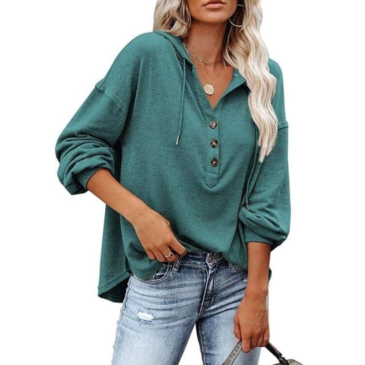 Lace Up Hoodeis Long Sleeve Shirt Tops