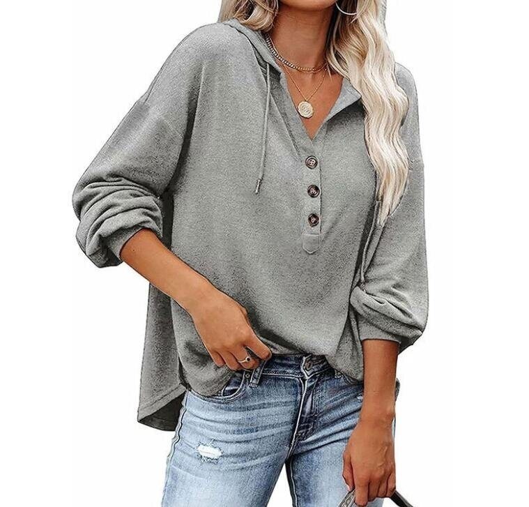 Lace Up Hoodeis Long Sleeve Shirt Tops