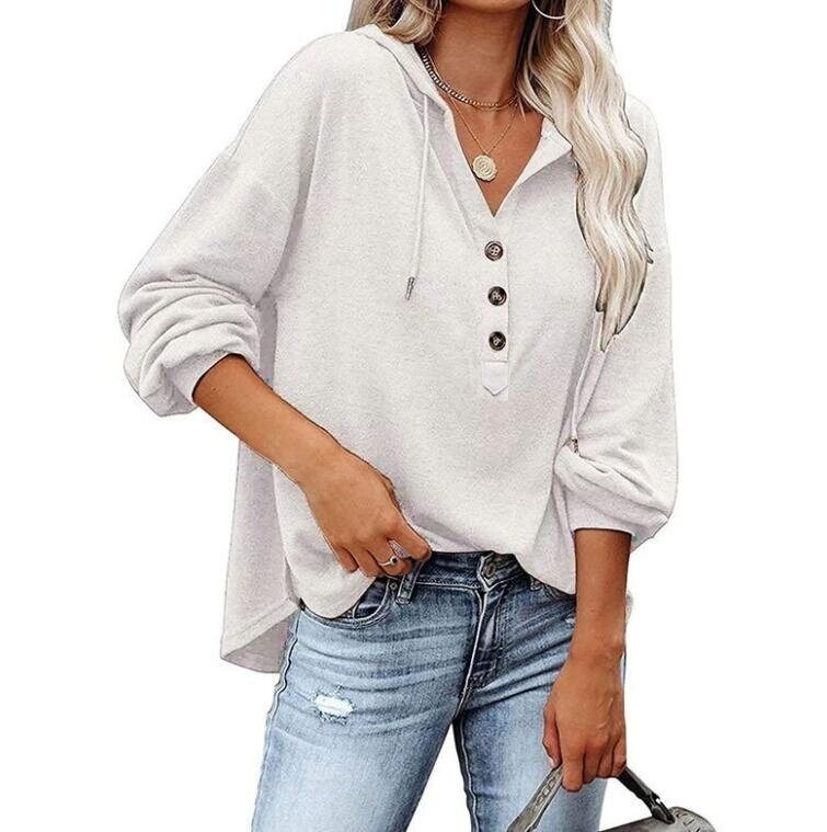 Lace Up Hoodeis Long Sleeve Shirt Tops