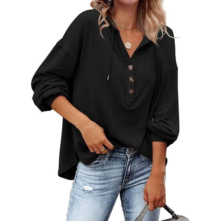 Lace Up Hoodeis Long Sleeve Shirt Tops