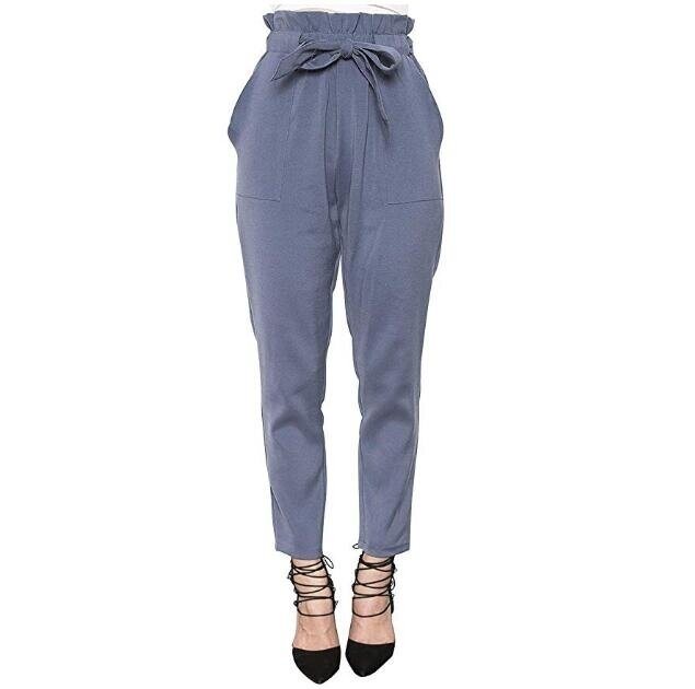 Women Casual Pants Loose High Waist Stretchy Skinny Slim Long Pants