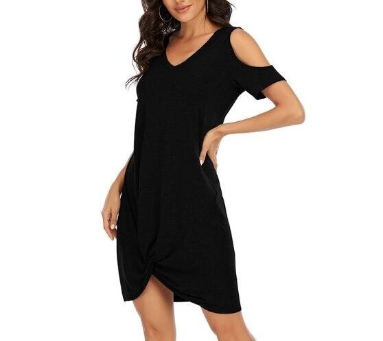 Women Short Sleeve Strapless T Shirt Dress