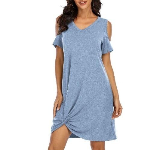 Women Short Sleeve Strapless T Shirt Dress