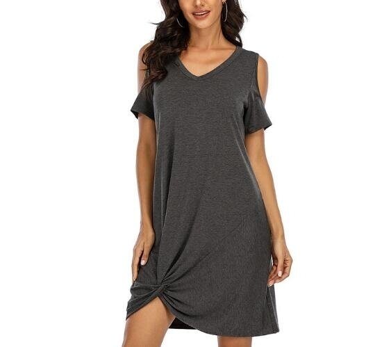 Women Short Sleeve Strapless T Shirt Dress