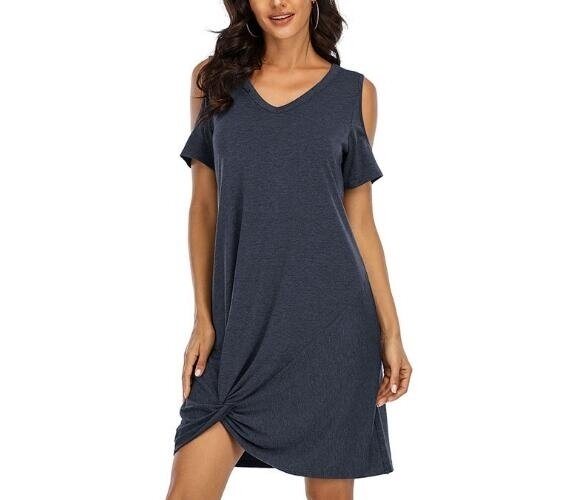 Women Short Sleeve Strapless T Shirt Dress