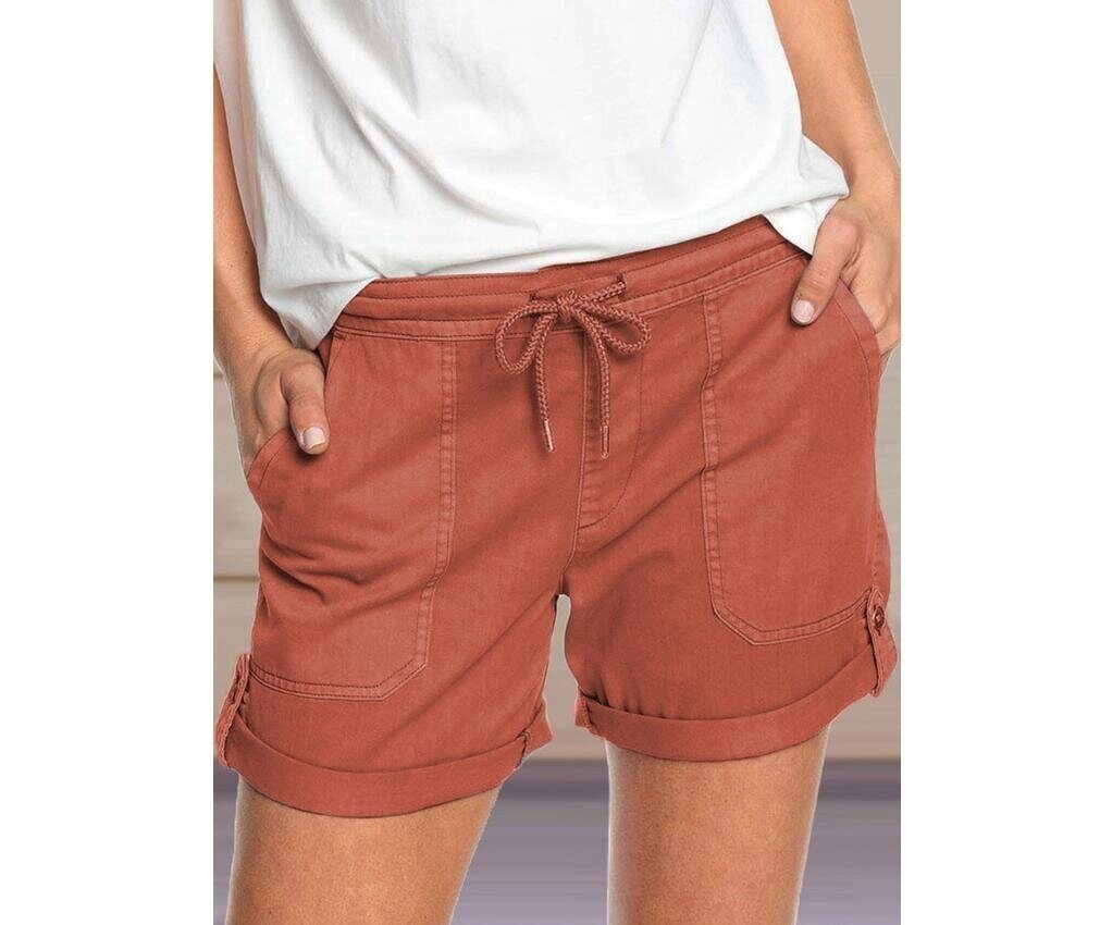 Drawstring Elastic Waist Cotton Shorts with Pockets (S-XL)