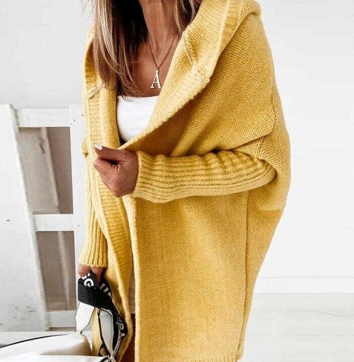 Hooded Bat sleeve Sweater Cardigan