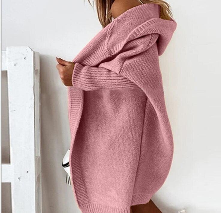 Hooded Bat sleeve Sweater Cardigan