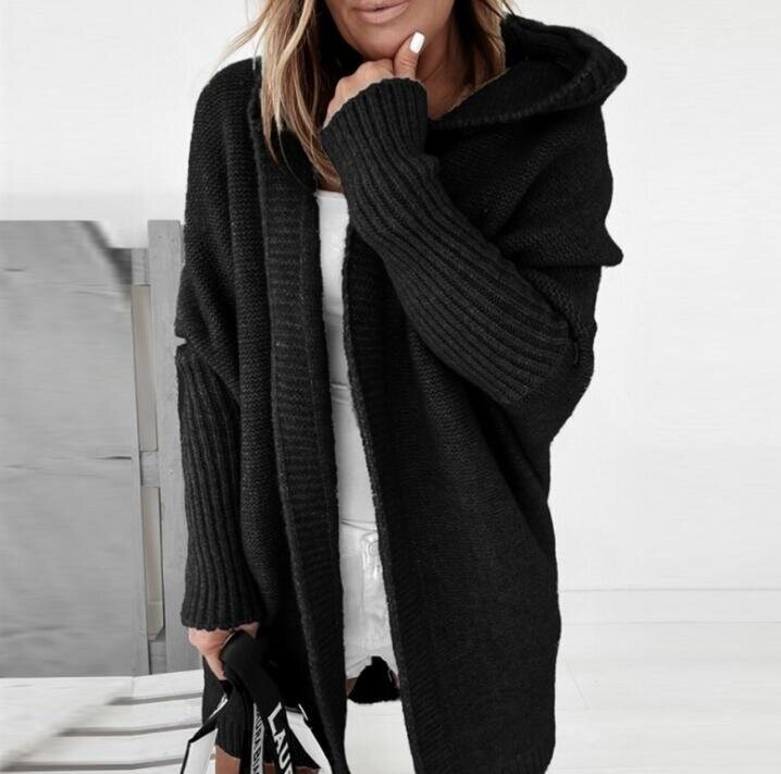 Hooded Bat sleeve Sweater Cardigan