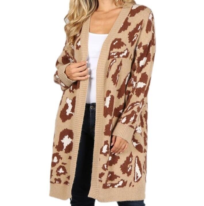 Leopard Print Sweater Cardigan