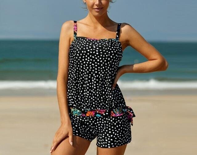 Polka Dot Swimsuit Vintage Printed Tankinis Suits