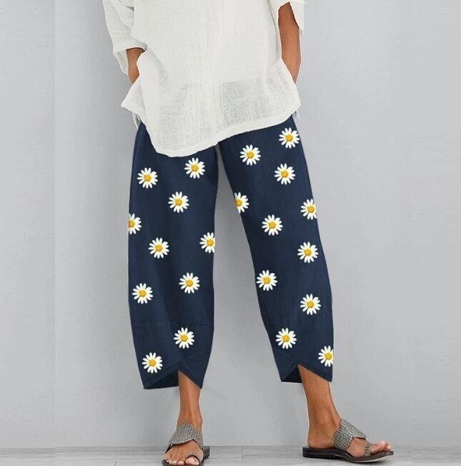 Linen Pants Capris Cropped Tapered Trousers