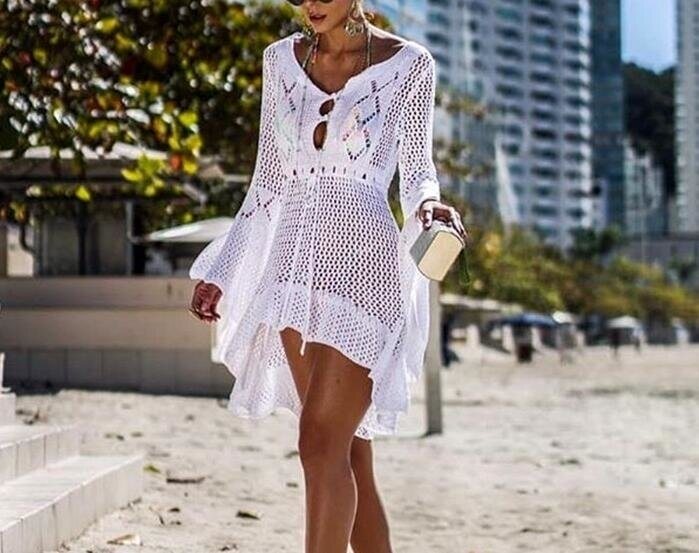 Women's Bathing Suit Cover Up for Beach Pool Swimwear Crochet Dress