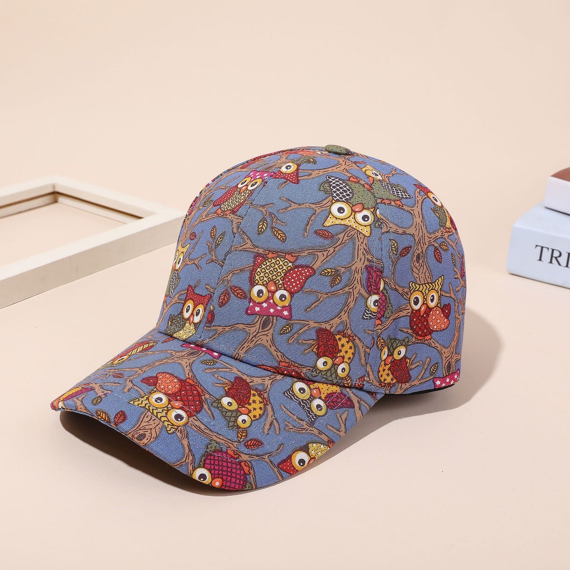 Creative new cartoon pattern baseball cap men and women casual sun hat owl print peaked cap spring and summer