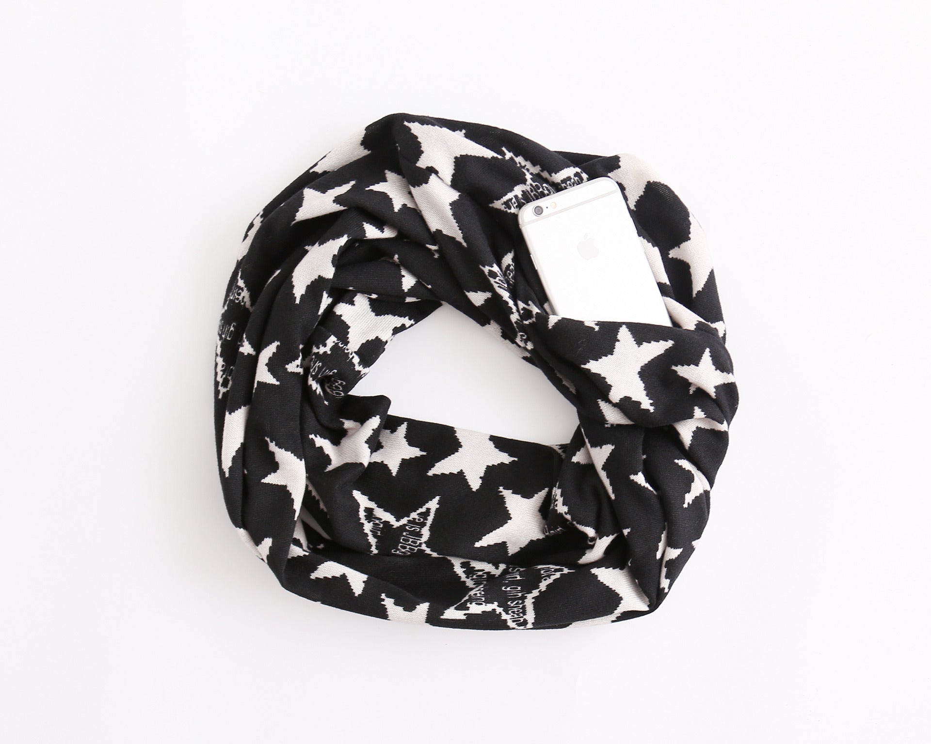 Leopard Snake Print Scarf with Zipper Pocket European and American Fashion Accessories Scarf