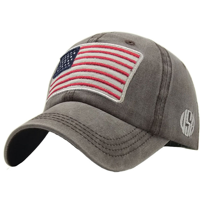 New baseball hat washed and made old letters peaked cap tide men and women American flag cotton multicolor hat