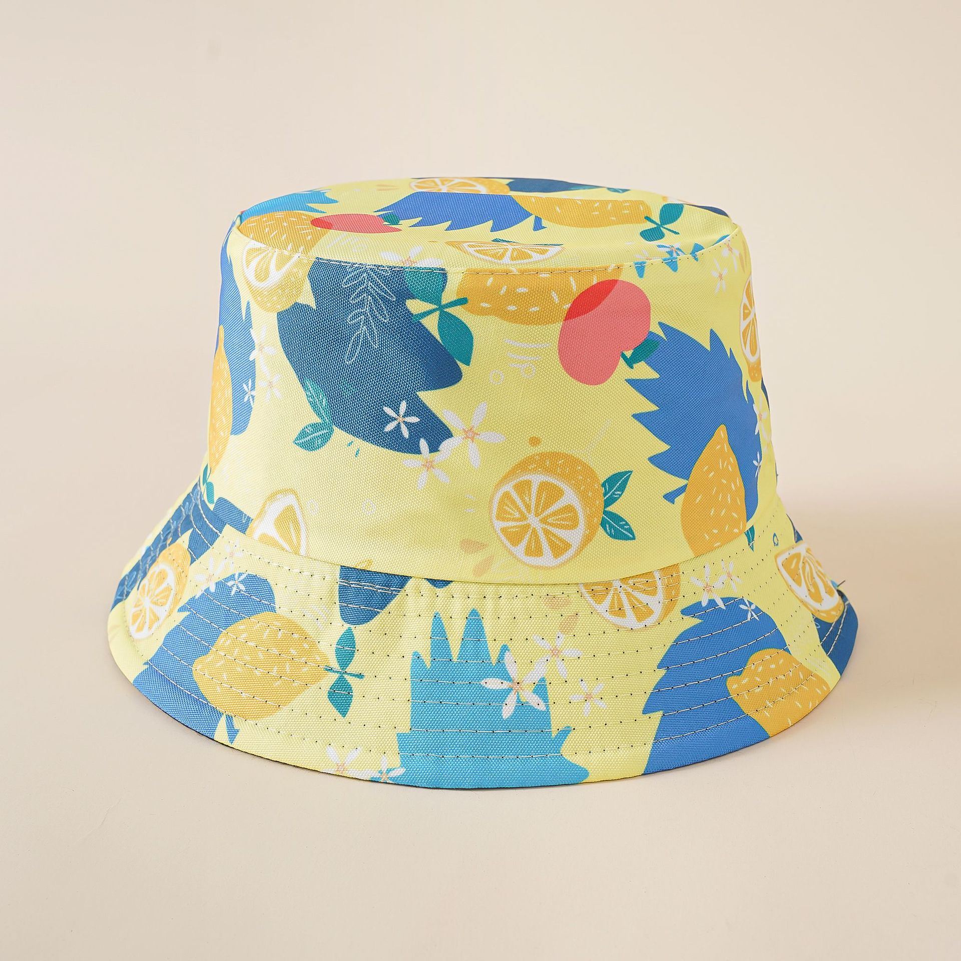 Fisherman hat hat tide double-sided wear creative lemon basin hat cover face breathable hat sun hat