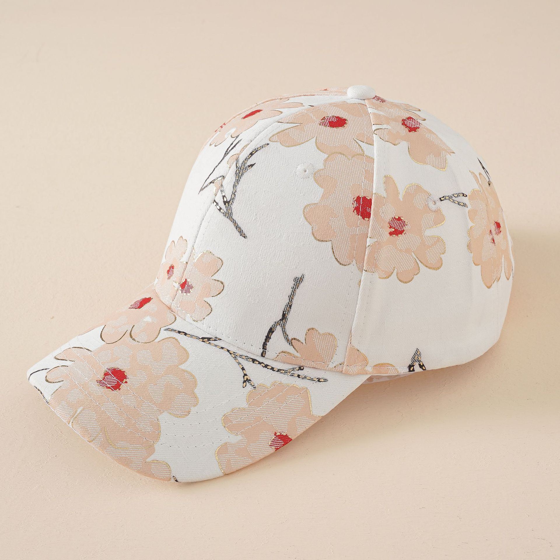 Hat women's new fashion summer and Korean version mixed color flower baseball cap fashion ladies travel sunshade peaked cap tide