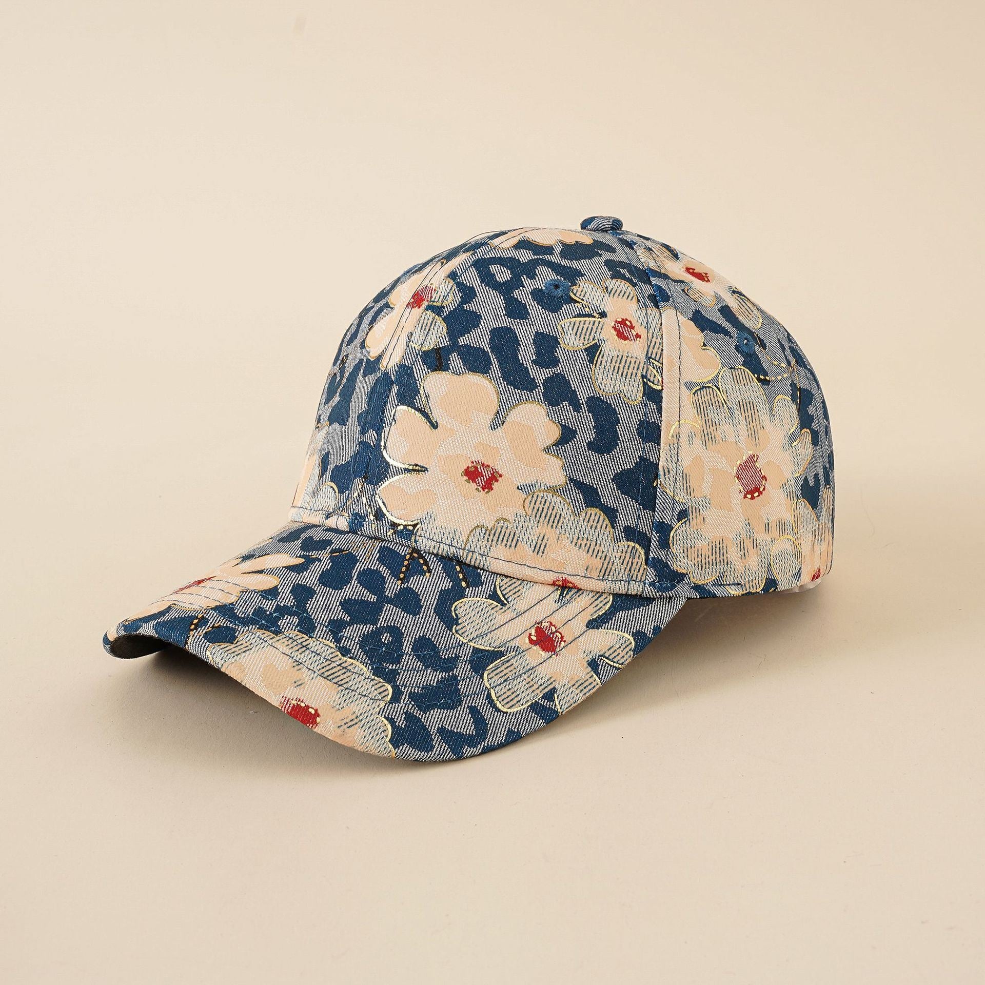 Hat women's new fashion summer and Korean version mixed color flower baseball cap fashion ladies travel sunshade peaked cap tide