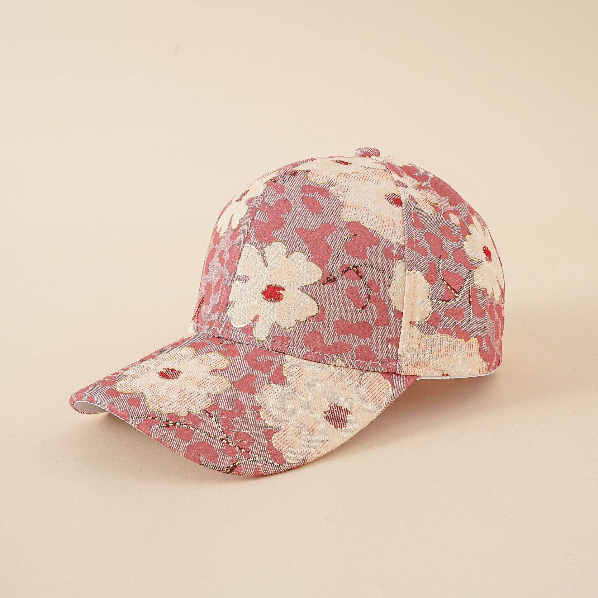 Hat women's new fashion summer and Korean version mixed color flower baseball cap fashion ladies travel sunshade peaked cap tide