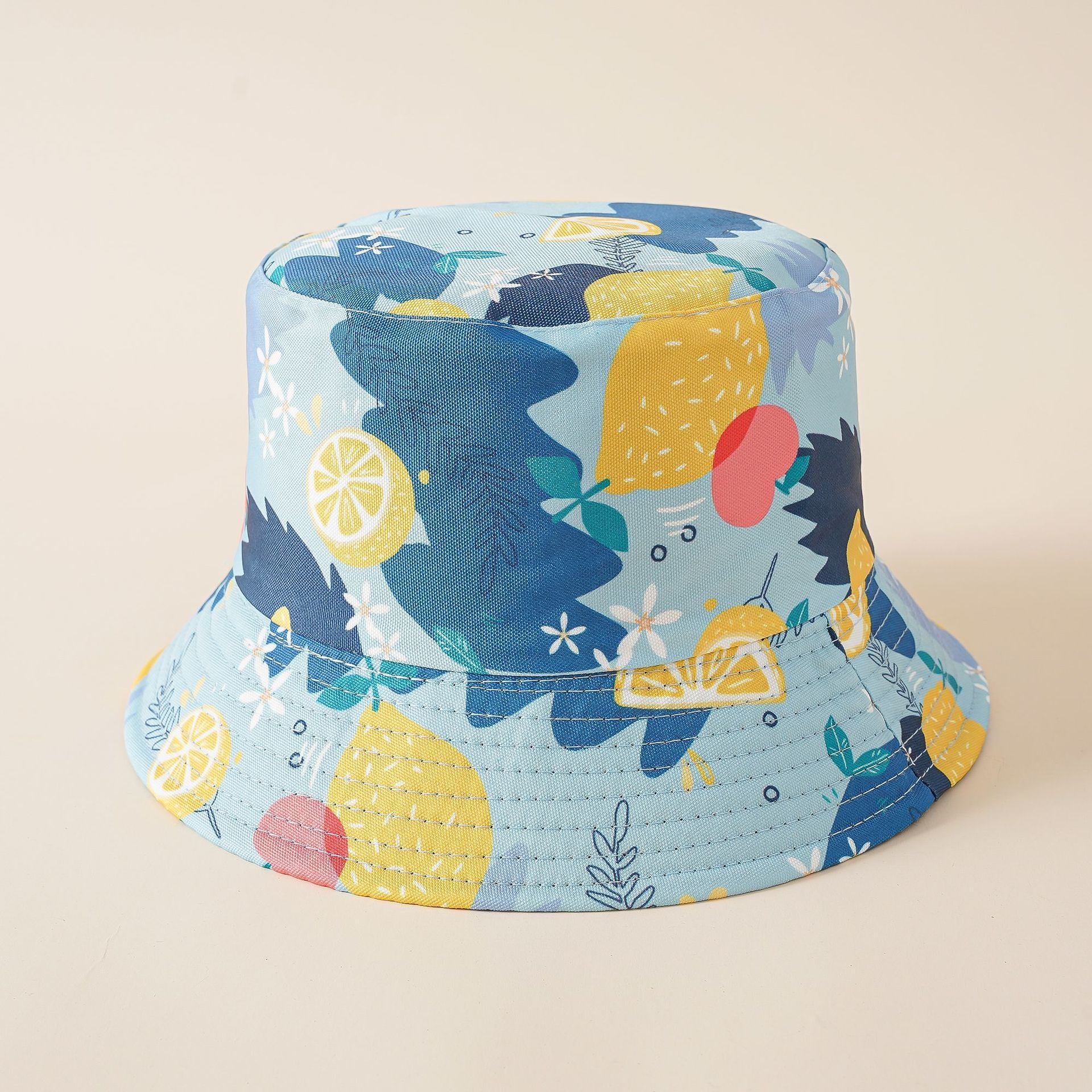 Fisherman hat hat tide double-sided wear creative lemon basin hat cover face breathable hat sun hat