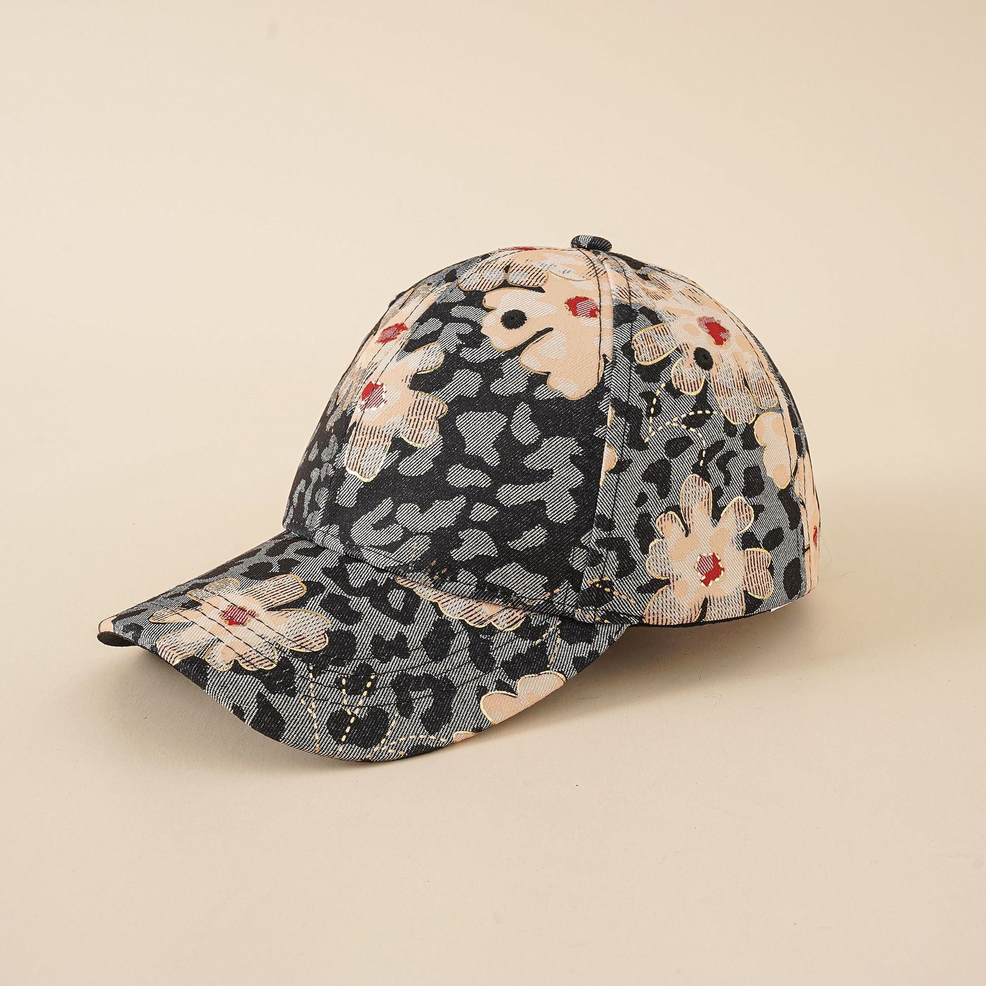 Hat women's new fashion summer and Korean version mixed color flower baseball cap fashion ladies travel sunshade peaked cap tide