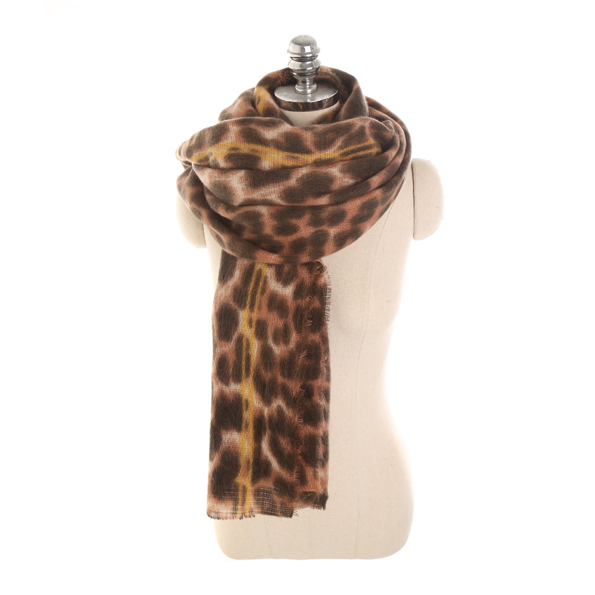 women's autumn and winter leopard pattern imitation cashmere shawl scarf