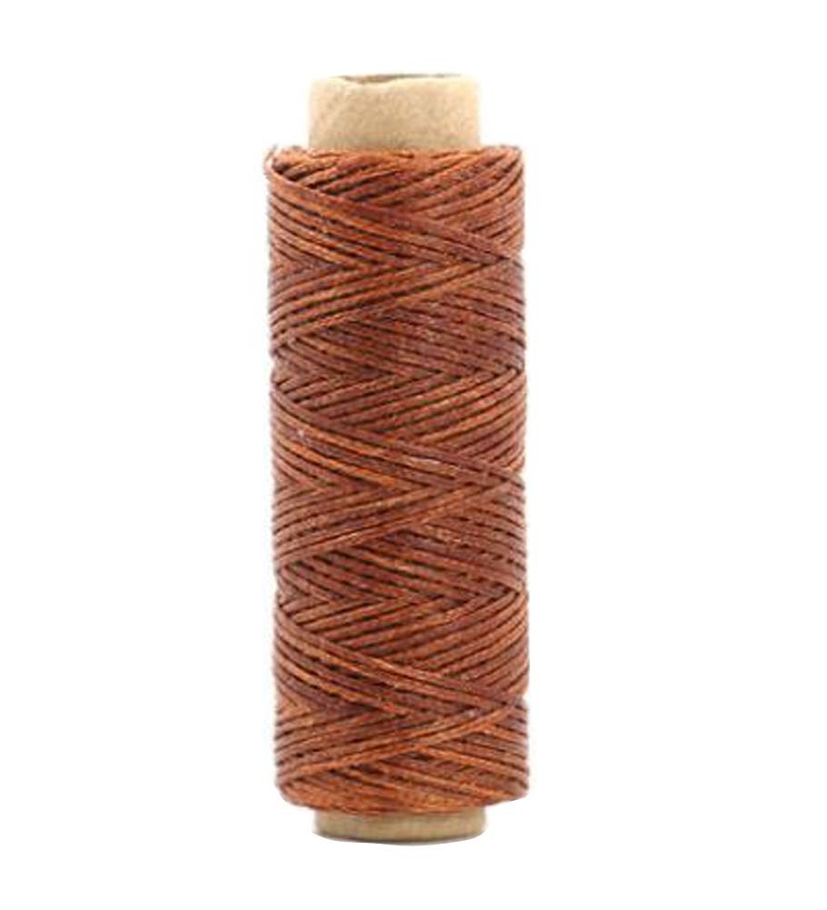 150D 0.8MM Leather Sewing Waxed Thread Flat Waxed Thread 2pcs[Brown]