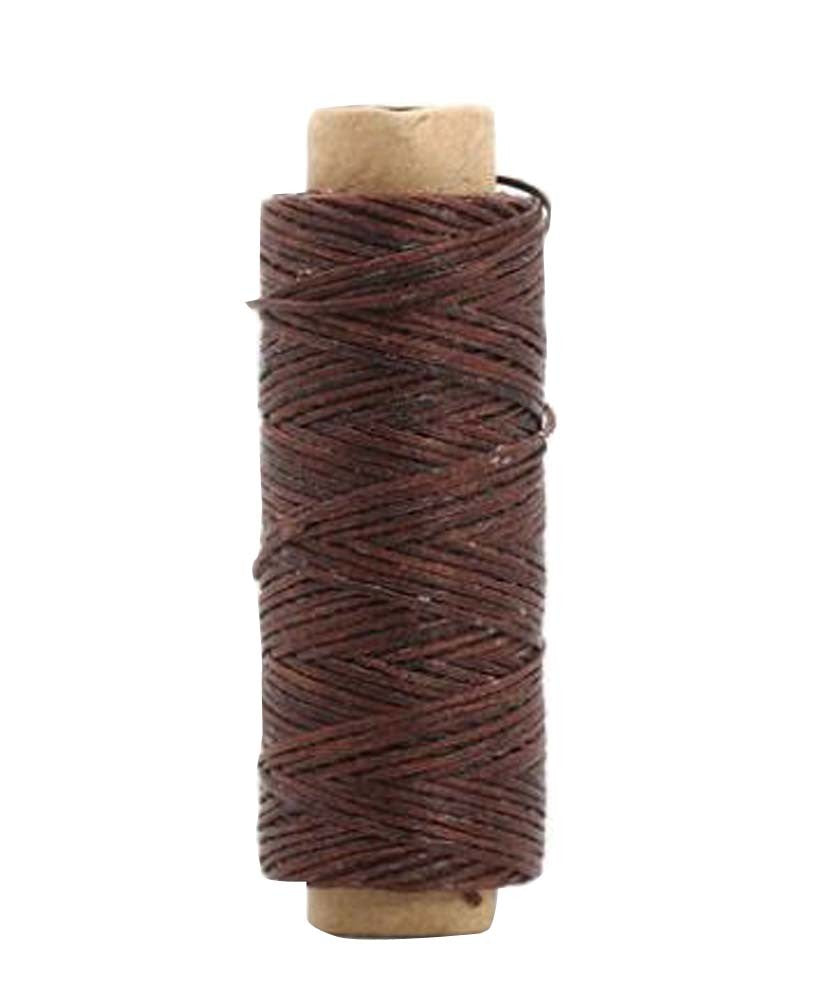 150D 0.8MM Leather Sewing Waxed Thread Flat Waxed Thread 2pcs[Dark Brown]