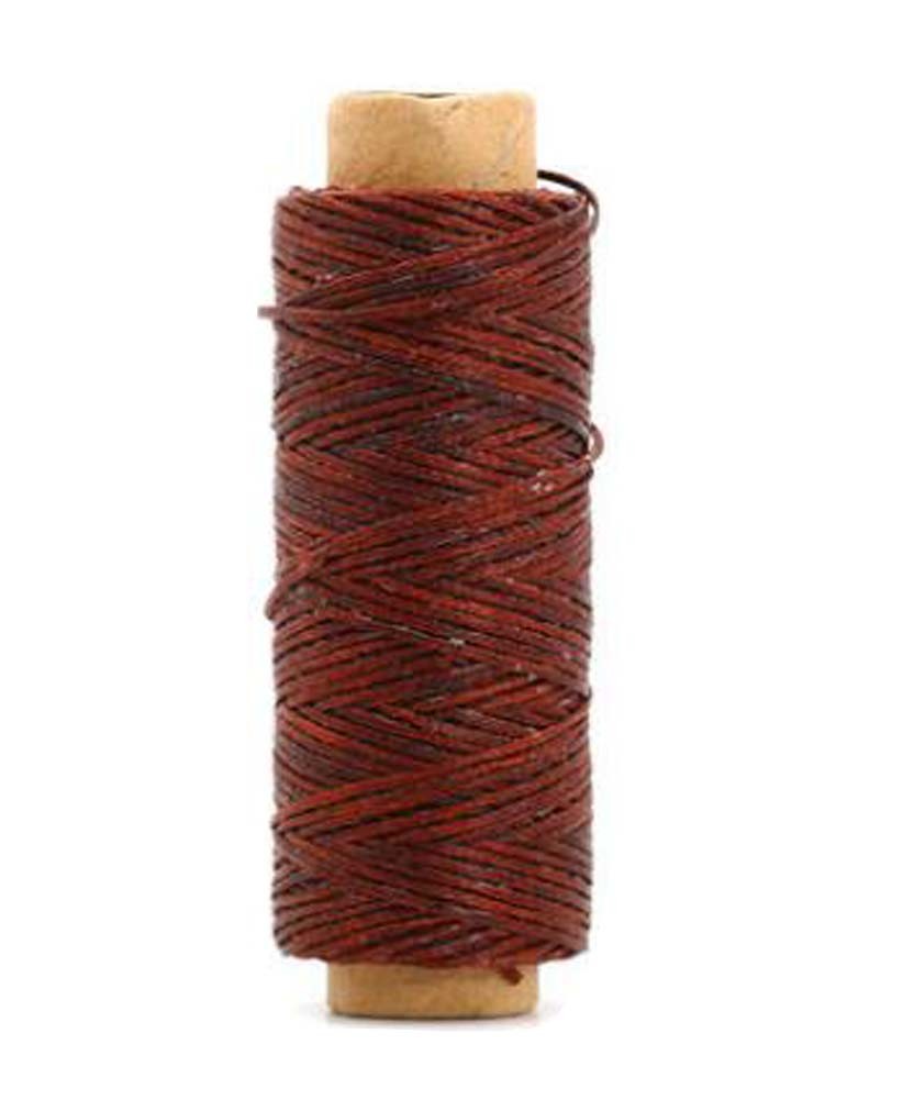 150D 0.8MM Leather Sewing Waxed Thread Flat Waxed Thread 2pcs[Red wine]