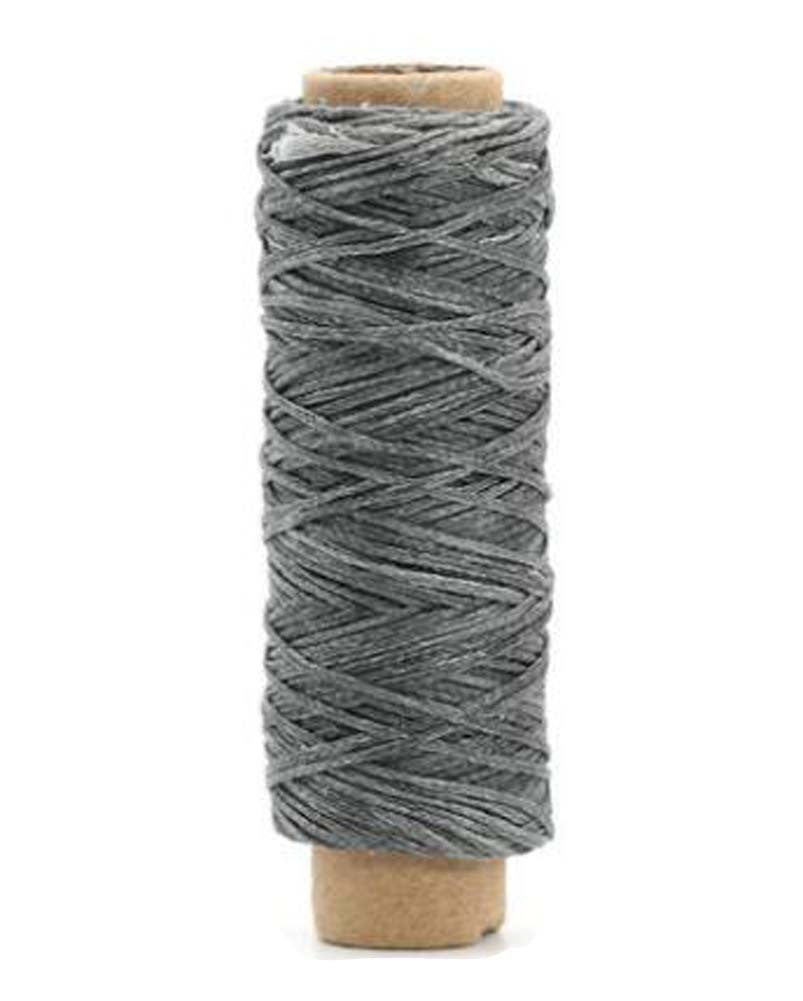 150D 0.8MM Leather Sewing Waxed Thread Flat Waxed Thread 2pcs[Dark gray]