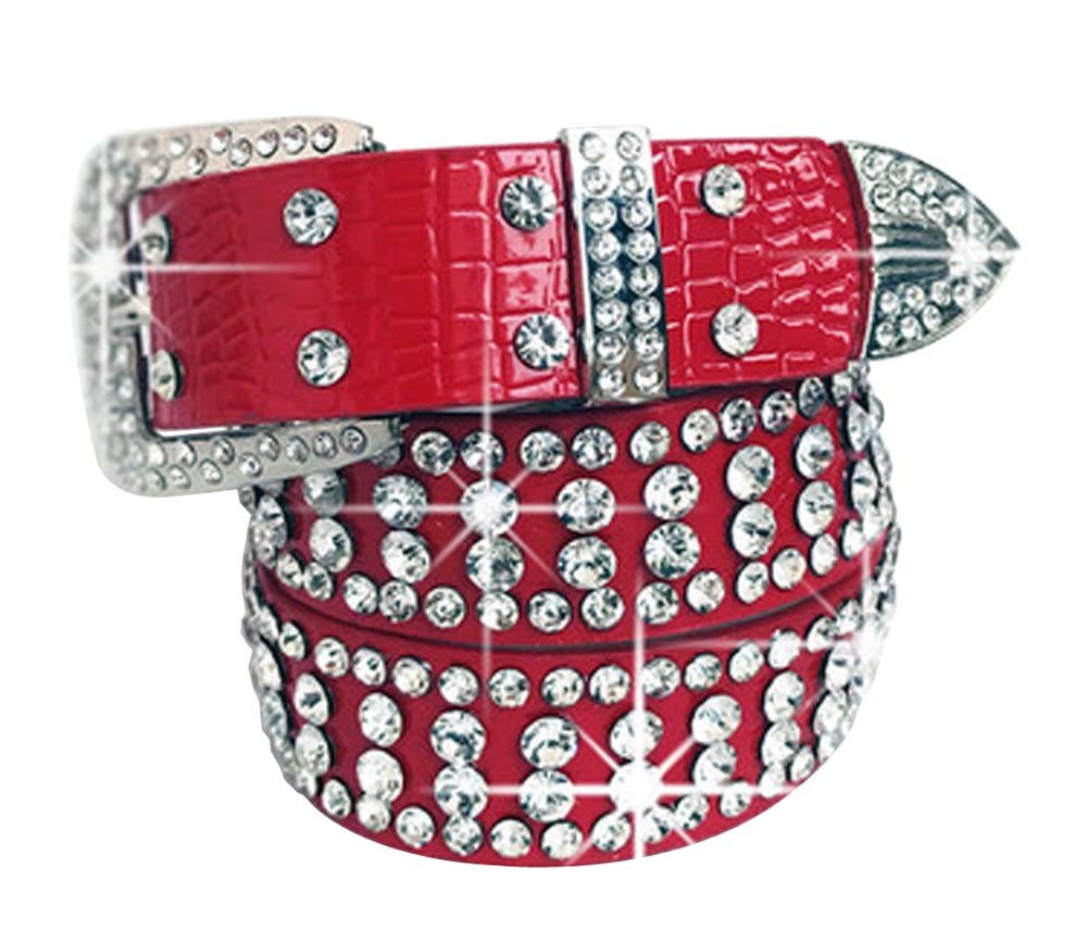 Women Rhinestone Belt Western Cowgirl Bling Studded Belt for Jeans Dress #01