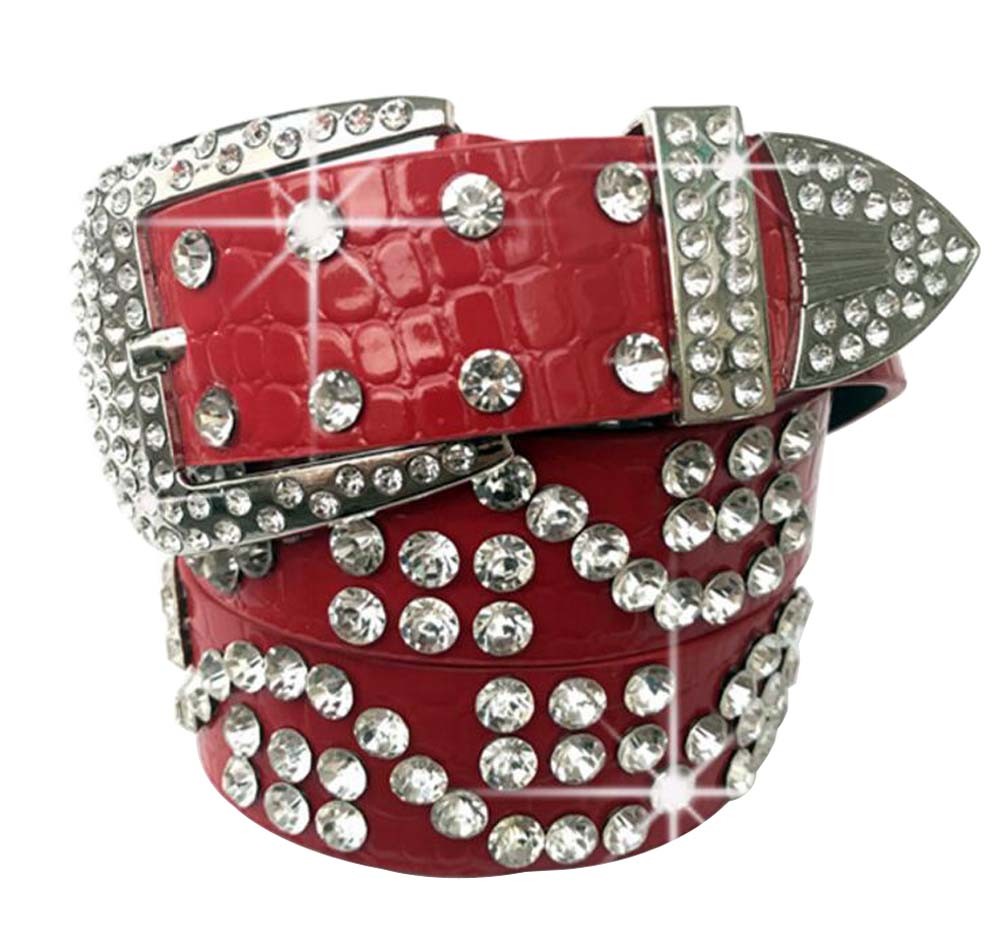 Women Rhinestone Belt Western Cowgirl Bling Studded Belt for Jeans Dress #15