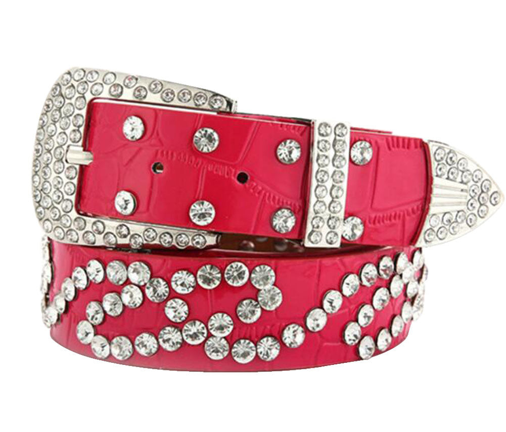 Women Rhinestone Belt Western Cowgirl Bling Studded Belt for Jeans Dress #11