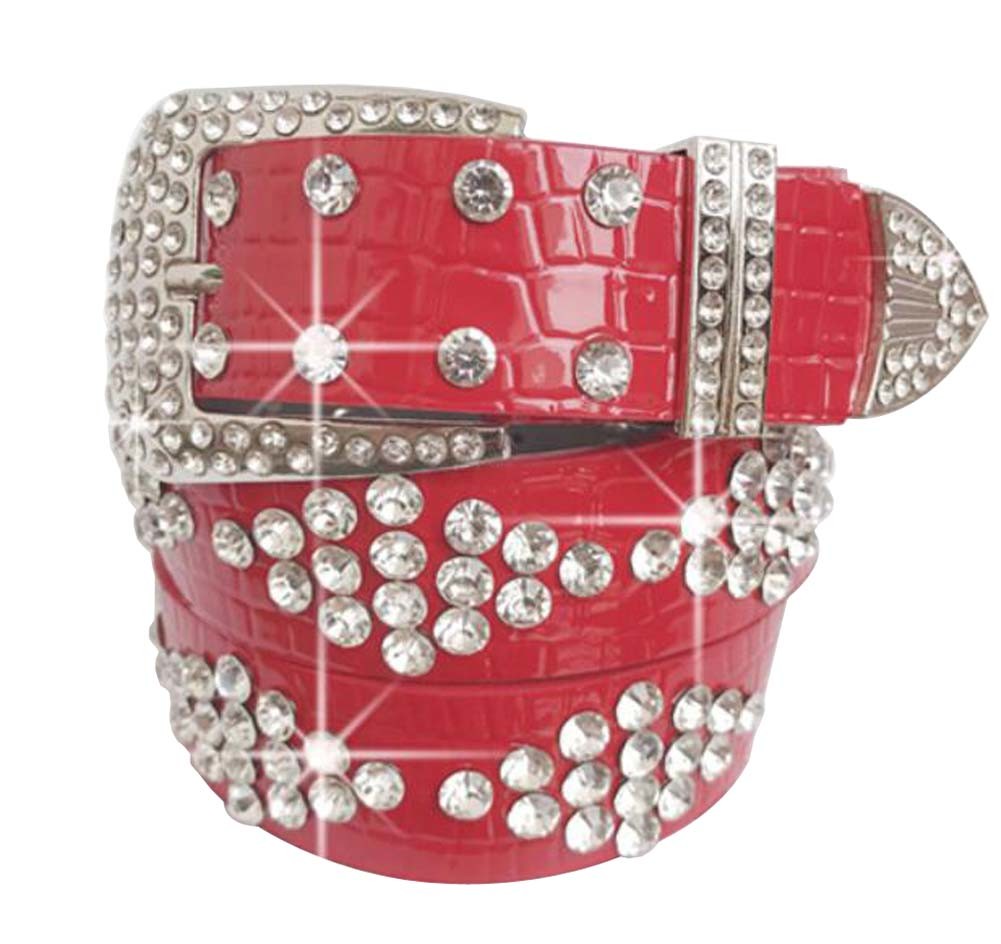 Women Rhinestone Belt Western Cowgirl Bling Studded Belt for Jeans Dress #36