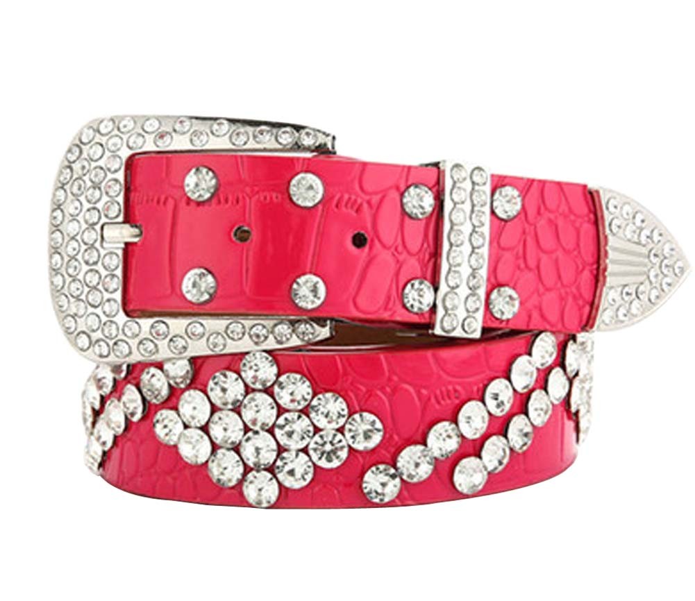 Women Rhinestone Belt Western Cowgirl Bling Studded Belt for Jeans Dress #33