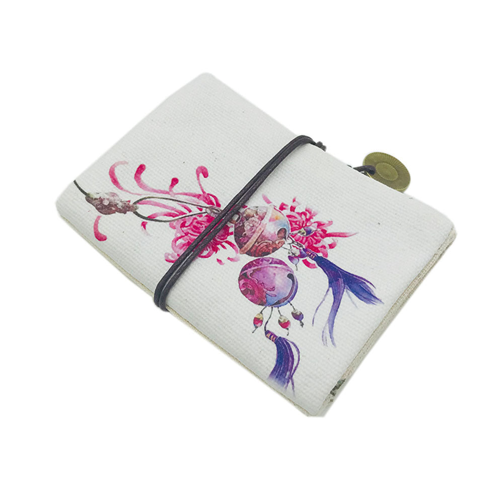 Business Card Holder Painted Bell Rope Closure Credit Card Name Card Pocket Organizer for Ladies