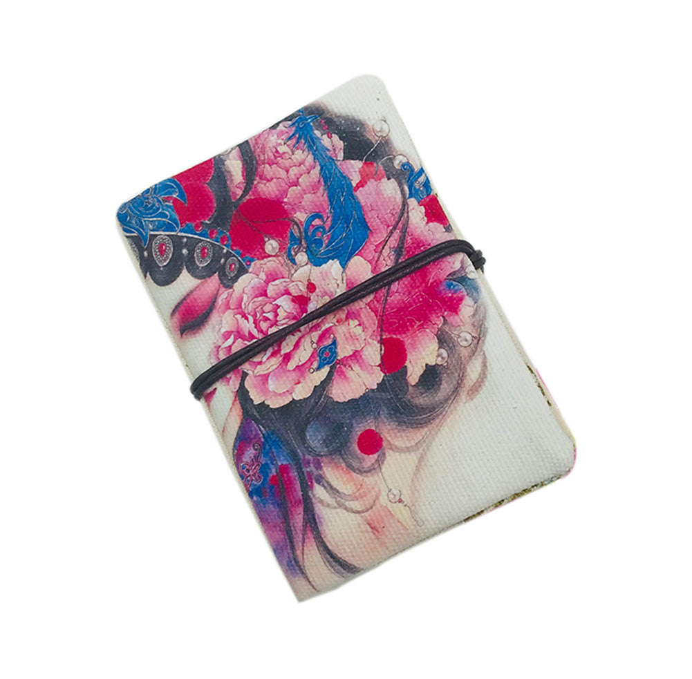 Painted Business Card Holder Chinese Peking Opera Luxury Credit Card Name Card Pocket Organizer