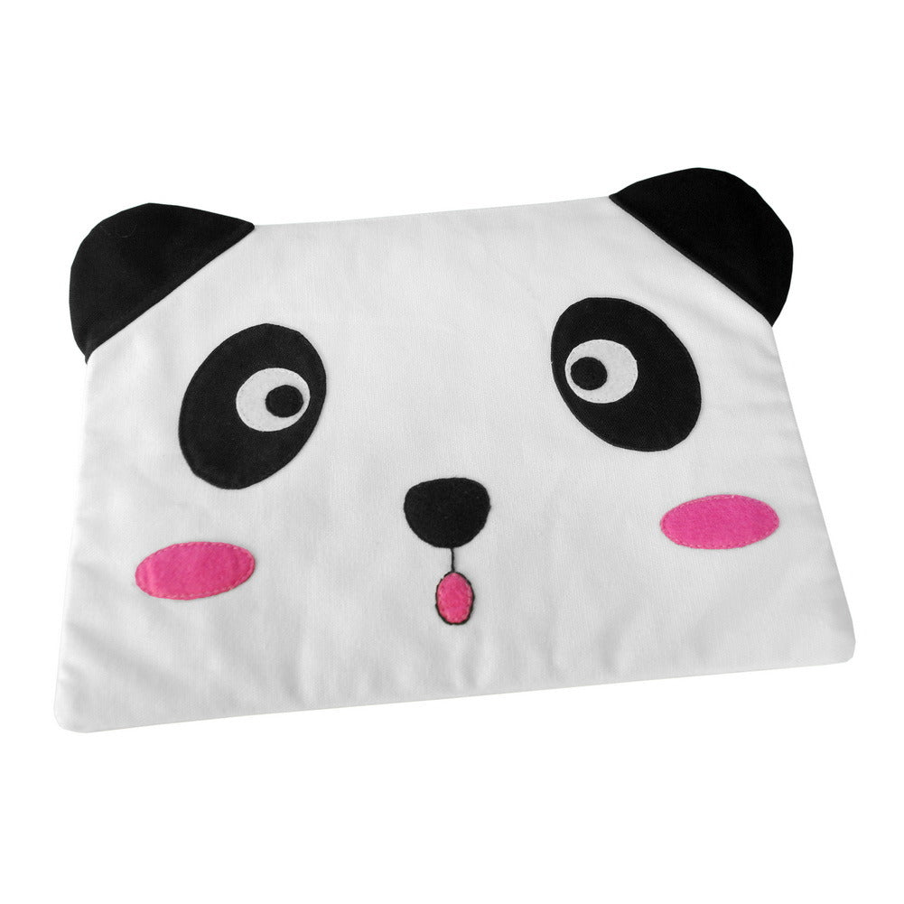 Handmade Cute Panda Reusable Canvas Zipper File Folders for Office Document Travel Organize