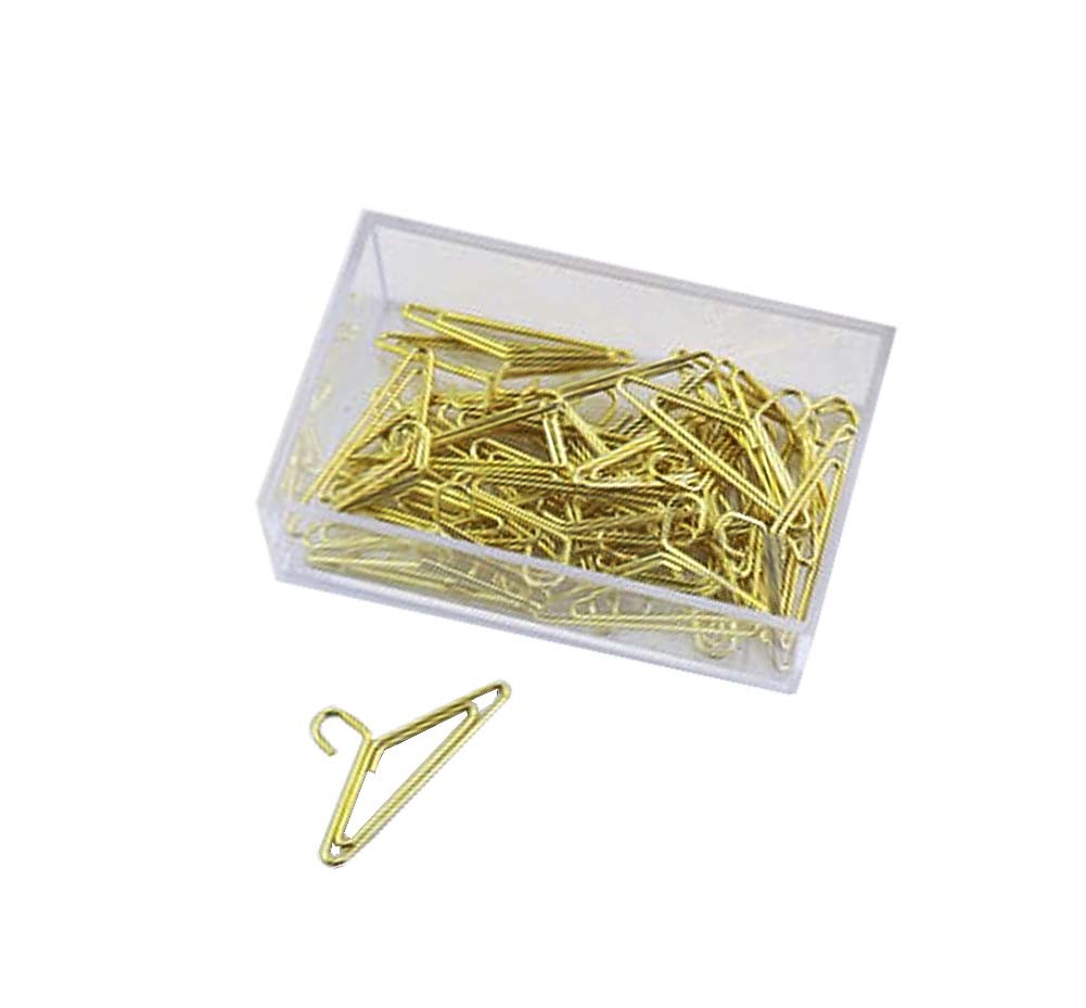 25 Pieces Binder Clips Hanger Shape Paper Clips Office Desk Accessories Bookmark