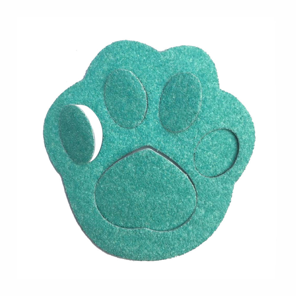 24 Sheets Cute Cat Paw Grip Stickers Grit DIY Skateboard Scooter Grip Decals - Bluish-green