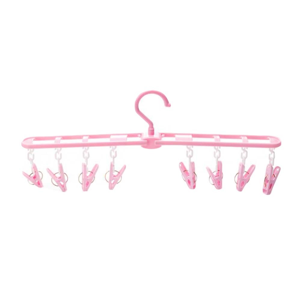 2 Pcs Clothes Hanger Portable Travel Hanger Foldable Drying Rack with 8 Clip