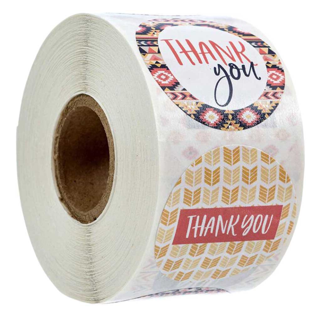 500 Pcs Thank You Stickers 8 Designs Business Labels Wedding Gift Stickers Boutiques Packaging Stickers, 1 Roll