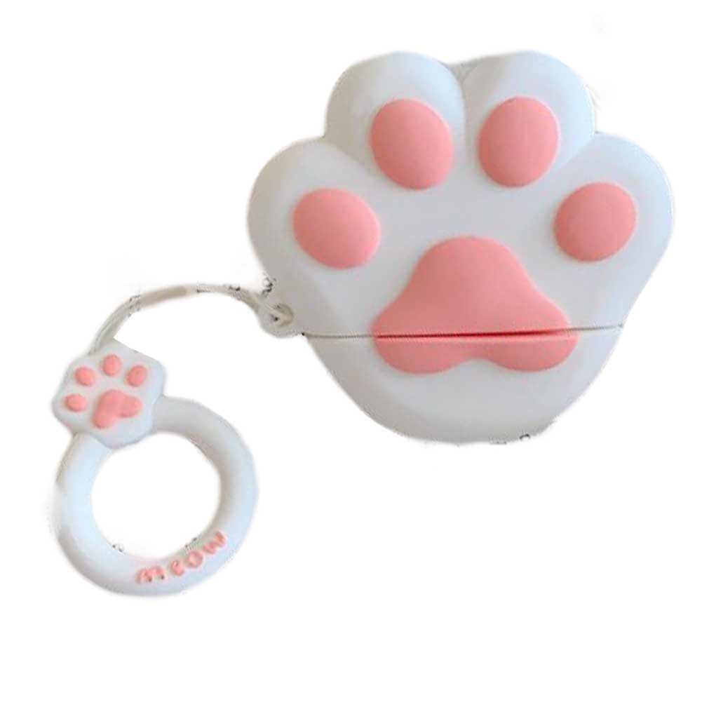 White Cartoon Silicone Cat Claw Wireless Earphone Case Protector Cute Bluetooth Wireless Earbuds Headphones Case