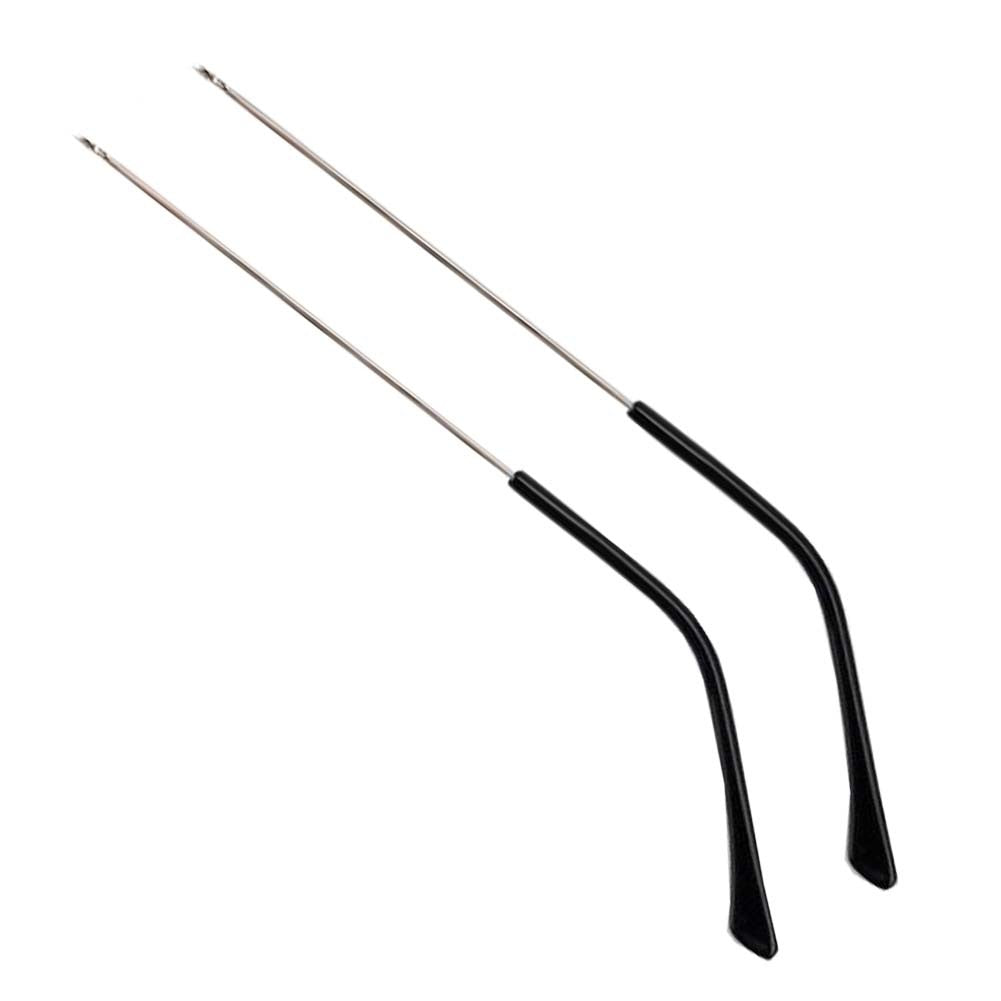 1 Pair Vintage Eyeglasses Replacement Temple Eyewear Metal Frame Arms, Silver