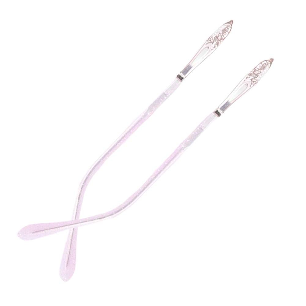 1 Pair Metal Replacement Temples Arms Rhinestone Lens Legs for Rimless Glasses, Pink