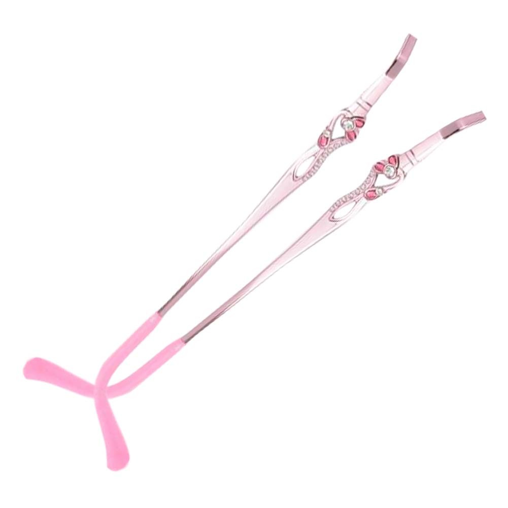 1 Pair Women Rhinestone Rimless Glasses Temples Legs Metal Replacement Temples, Pink