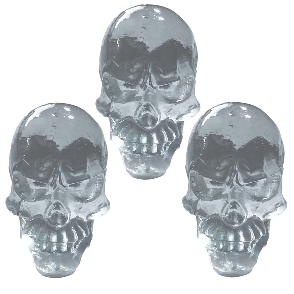 Simulation Angry Face Skull Drawers Knobs Clear Resin 30mm Cabinet Pulls for Kids Room, 3Packs